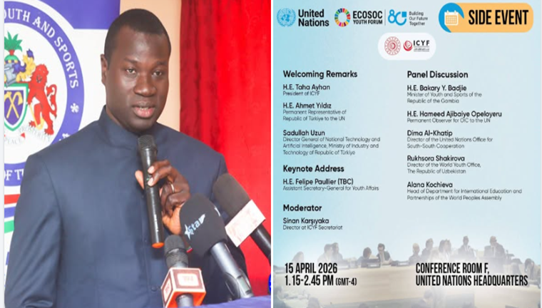 The Gambia Takes the Global Stage as Minister Badjie Joins High-Level UN Dialogue on Youth Innovation