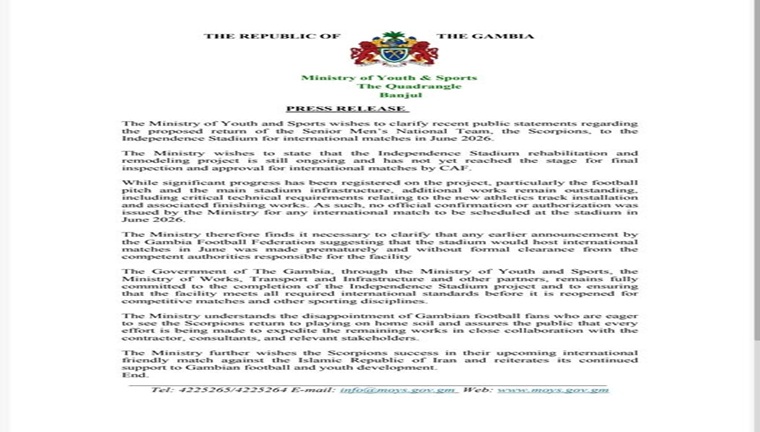 PRESS RELEASE