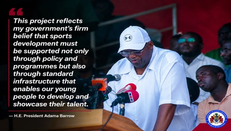 “This project reflects my government’s firm belief in sports as a tool for youth development, unity, and national progress.” — H.E. President Adama Barrow, at the inauguration of the O.J. Jallow Memorial Mini Stadium.