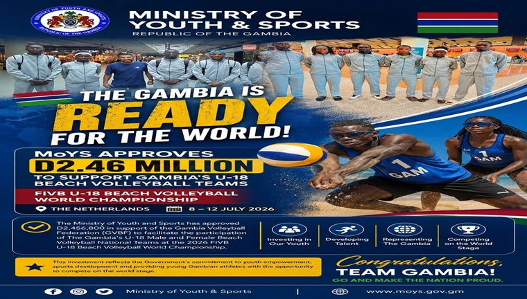 MoYS Approves D2.46 Million to Support Gambia’s U-18 Beach Volleyball Teams